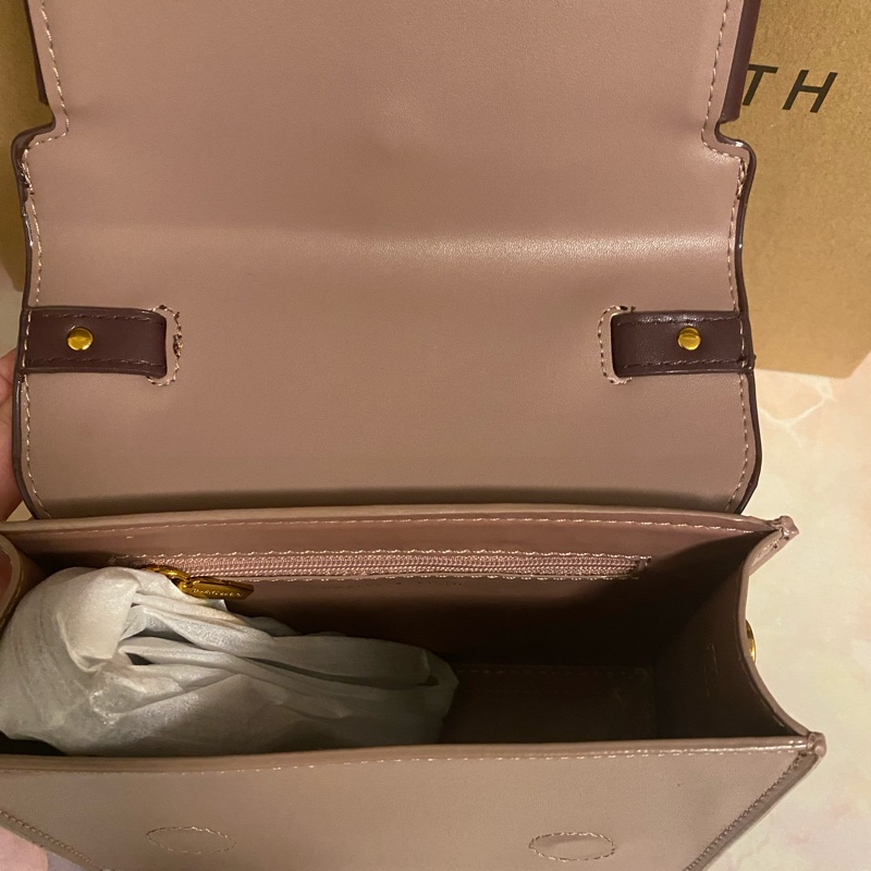 ⭐️ 全新標籤附背帶～CHARLES & KEITH 小ck 蝴蝶結金屬手提包（粉紫）可手提、側背❤️萊爾富免運費-1