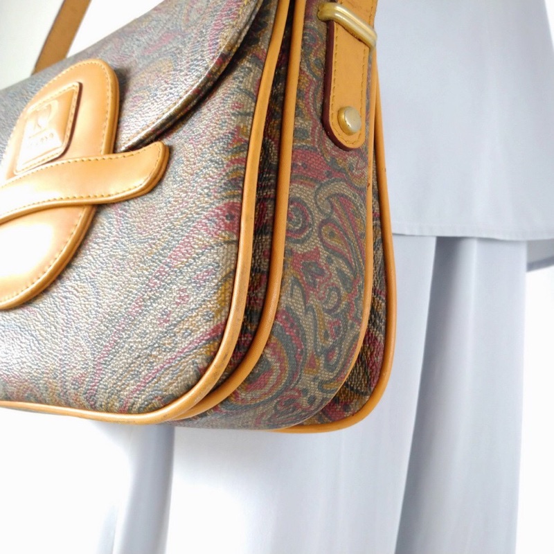 PIATO購自歐洲的vintage 古董包 風琴包 變形蟲圖騰-1