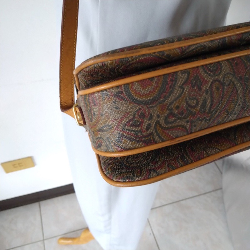 PIATO購自歐洲的vintage 古董包 風琴包 變形蟲圖騰-3