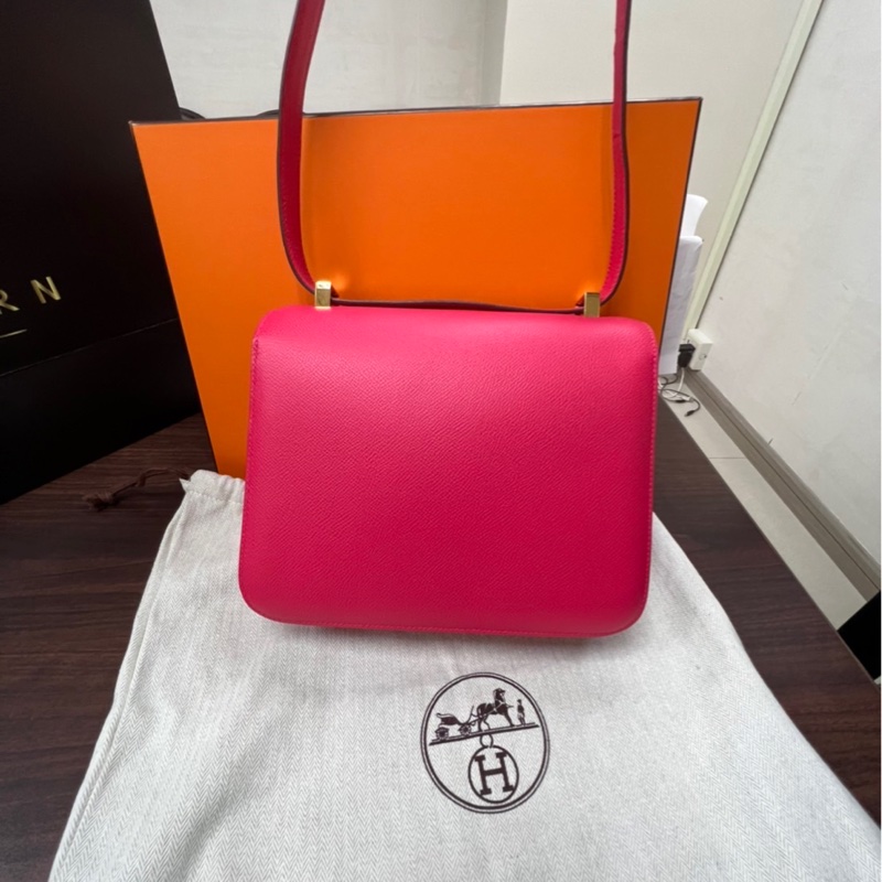 (他網上架中)HERMES constance 愛馬仕 康康包 極致玫瑰粉 金釦 D刻 全新品-3