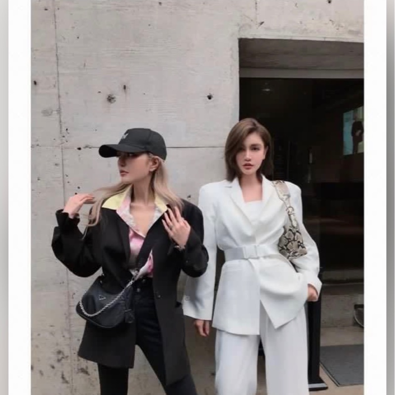 全新含吊牌Grace Chow周揚青 白色復古西裝外套 M-3