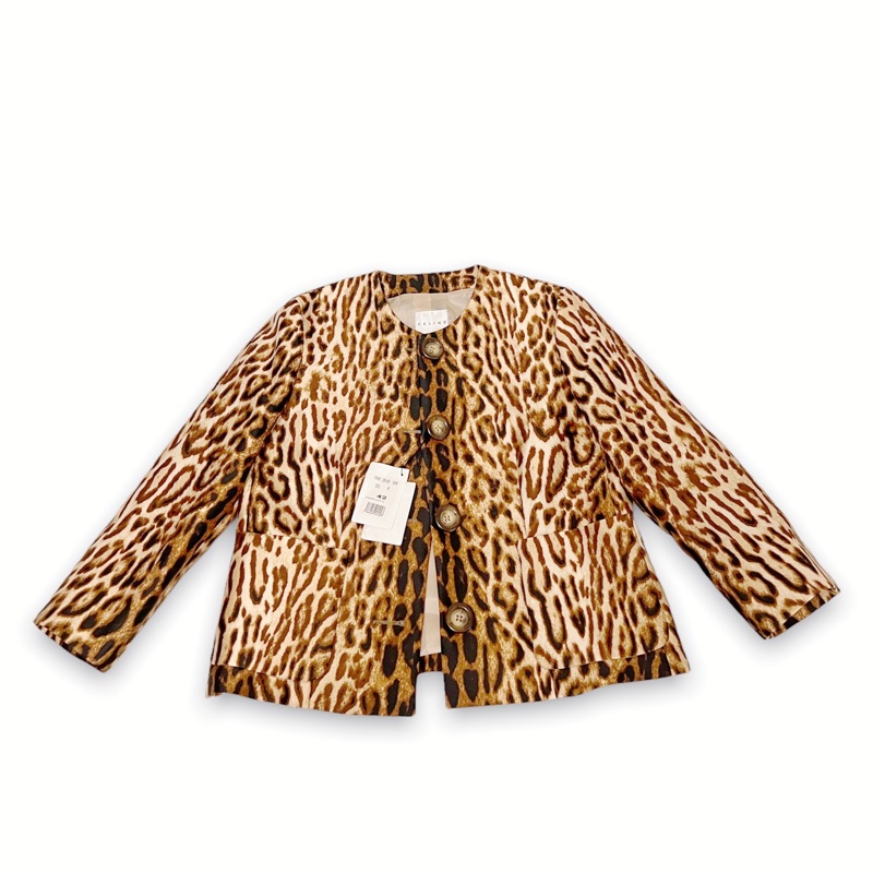 🍒CELINE 豹紋8分袖外套（薄款、冷氣房穿）size:42 / 2F220507-2-1