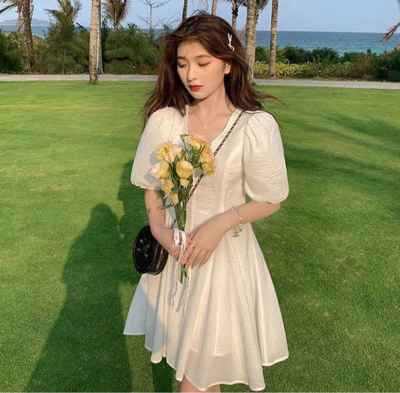 海邊 穿搭 洋裝 連身裙 清新 韓系 海灘穿搭 出遊穿搭 #洋裝-0