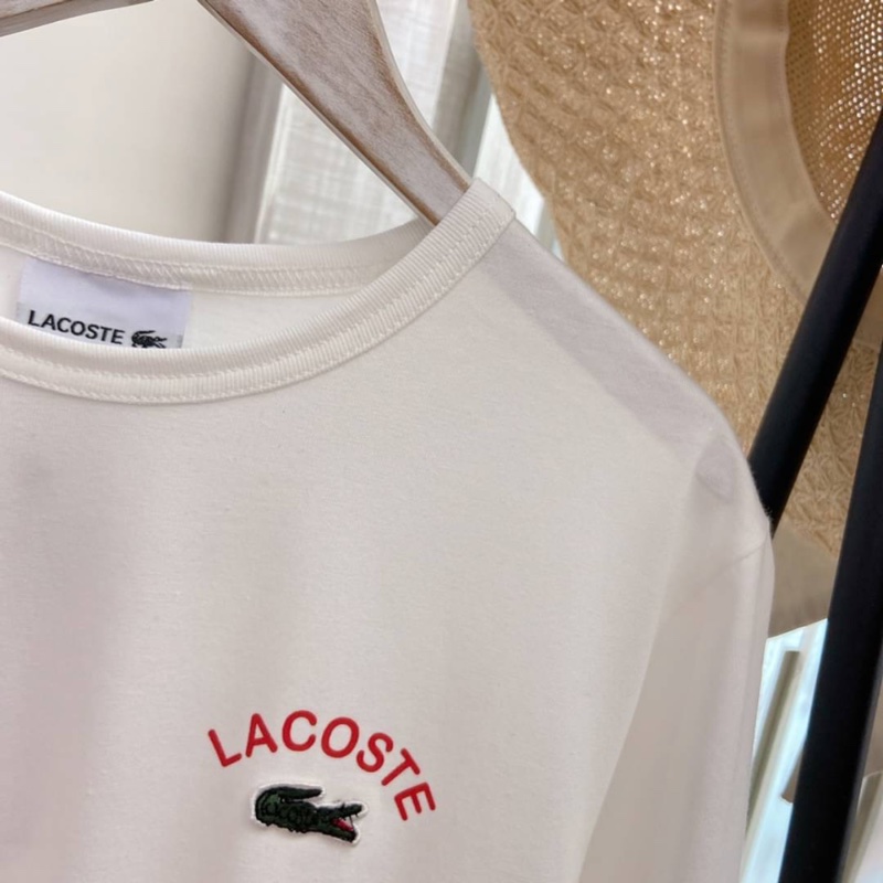 LACOSTE  BEAMS BOY白色棉T-1