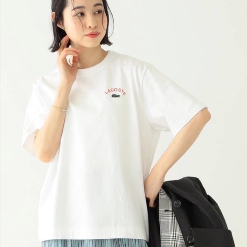 LACOSTE  BEAMS BOY白色棉T-3