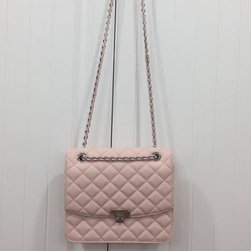 小CK淡粉色菱格小香風肩背/側背/手提包-1