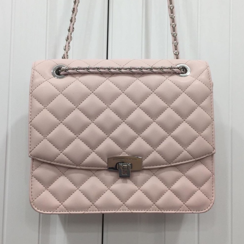 小CK淡粉色菱格小香風肩背/側背/手提包-2