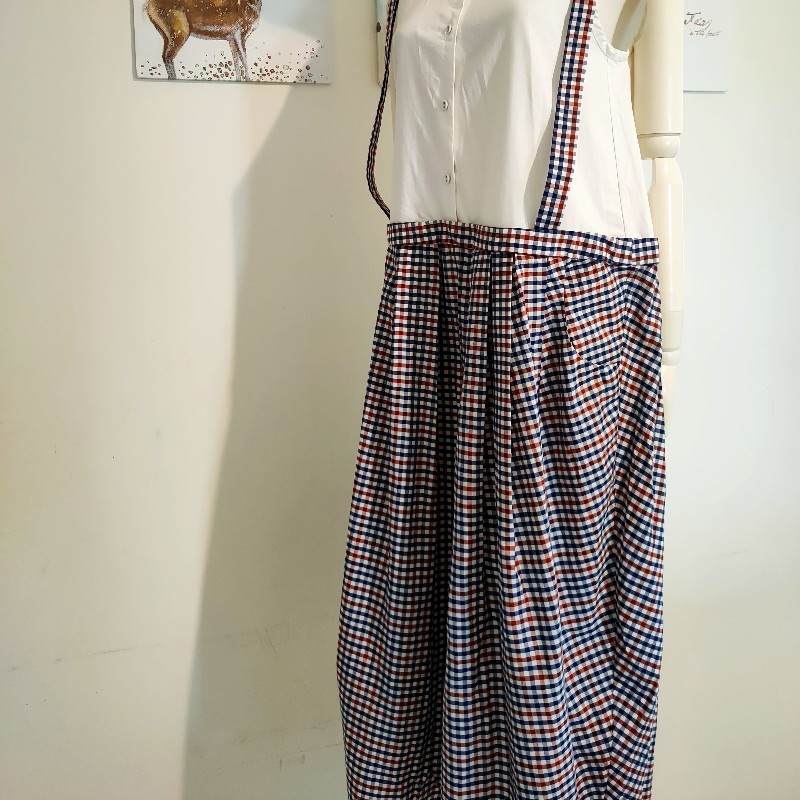 whiple 假兩件式吊帶中長裙-1