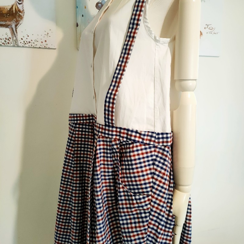 whiple 假兩件式吊帶中長裙-2