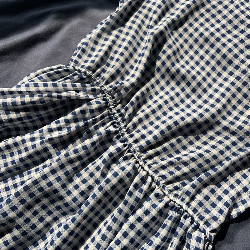 細格紋連身背心洋裝-2