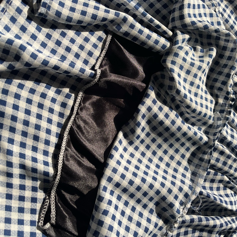 細格紋連身背心洋裝-3