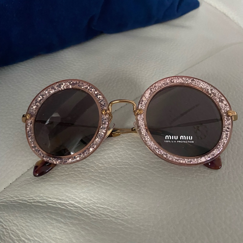 Miumiu 粉粉圓框墨鏡 (for695862小丸子專屬）-0