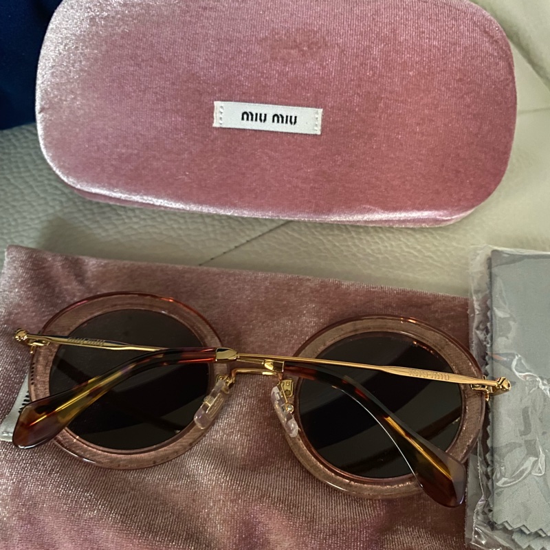 Miumiu 粉粉圓框墨鏡 (for695862小丸子專屬）-3