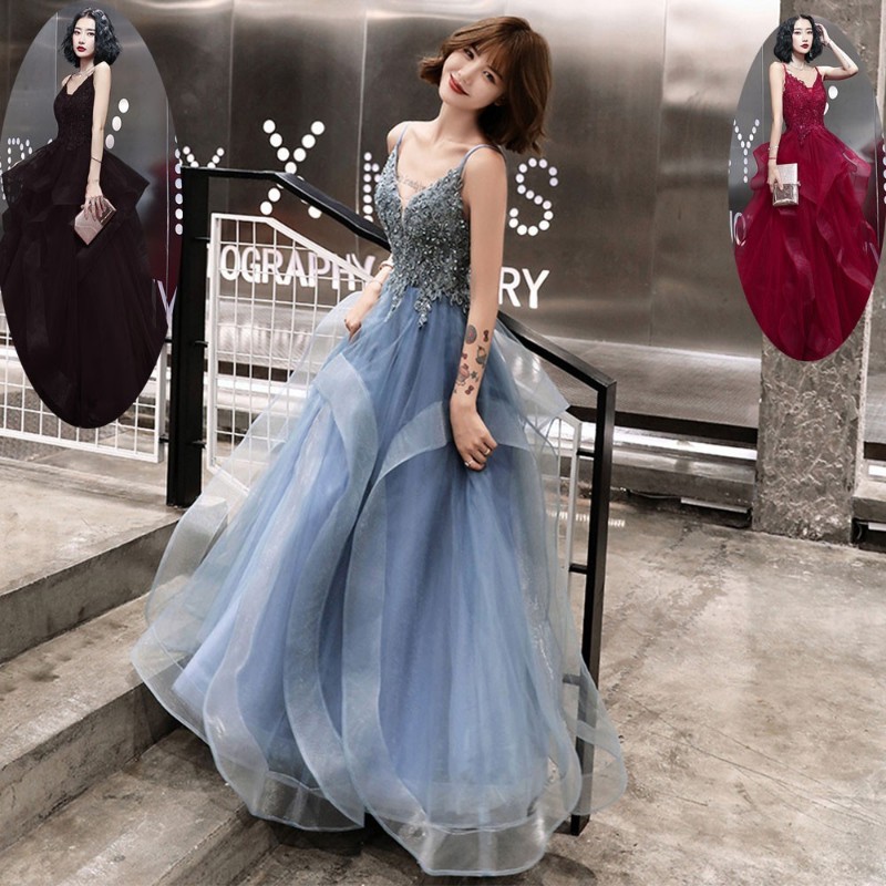 長款吊帶裙修身小禮服，宴會服-2