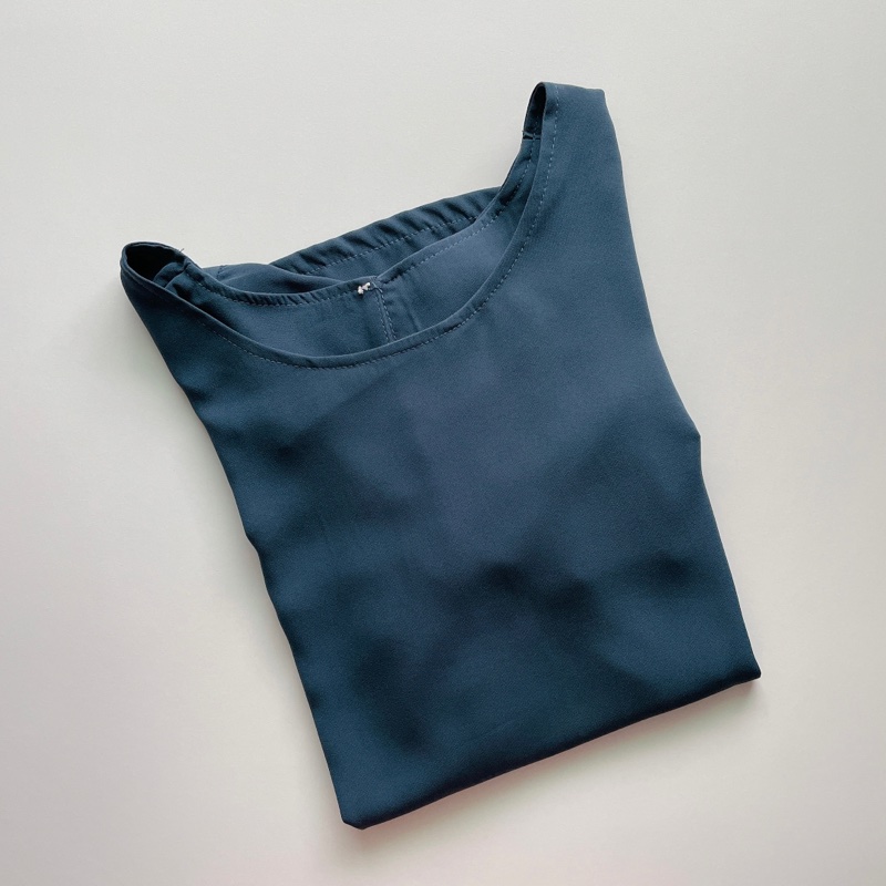 雪紡藏青色上衣 知性美必備-1