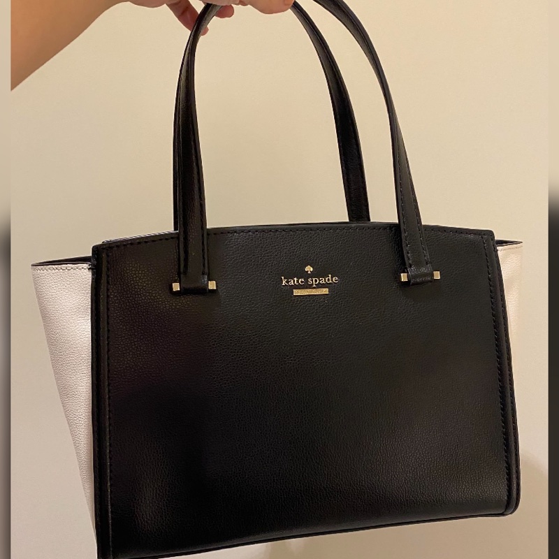 Kate Spade 黑白手提包 側背包 附背帶-0