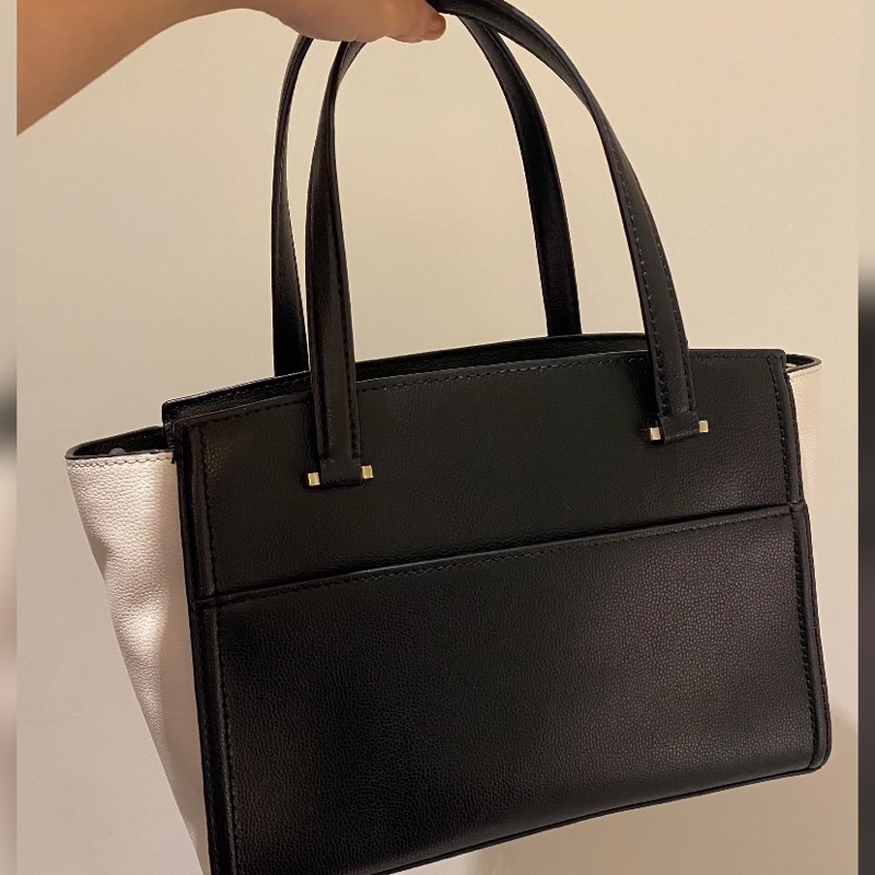 Kate Spade 黑白手提包 側背包 附背帶-1