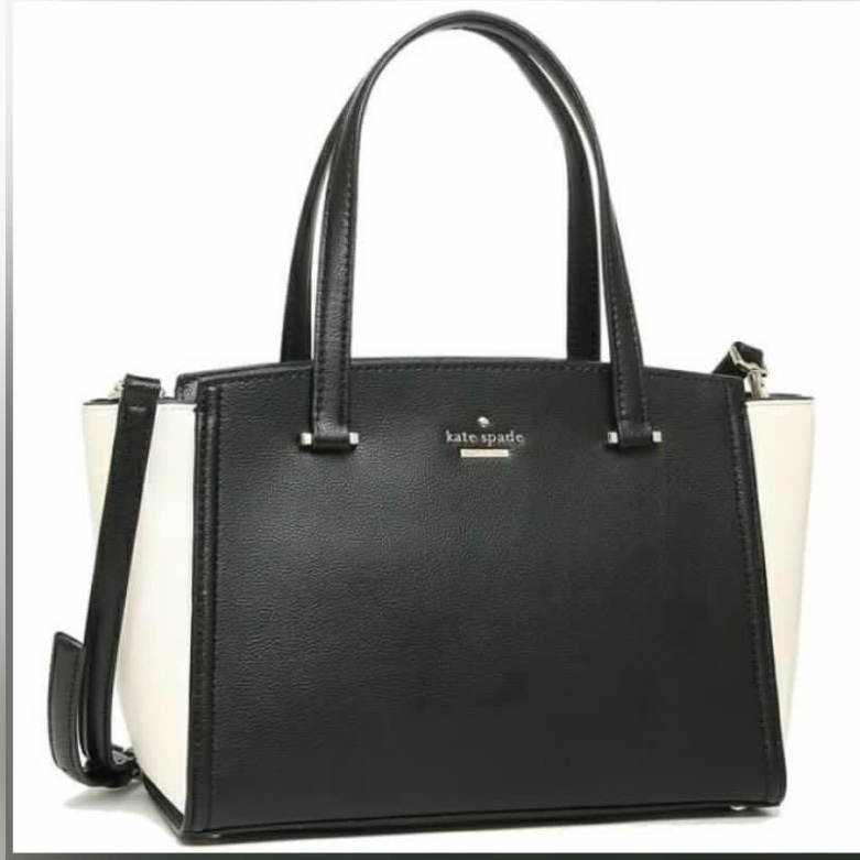 Kate Spade 黑白手提包 側背包 附背帶-3