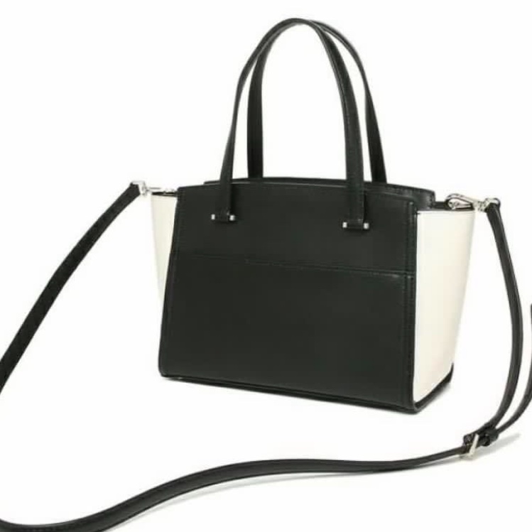 Kate Spade 黑白手提包 側背包 附背帶-4