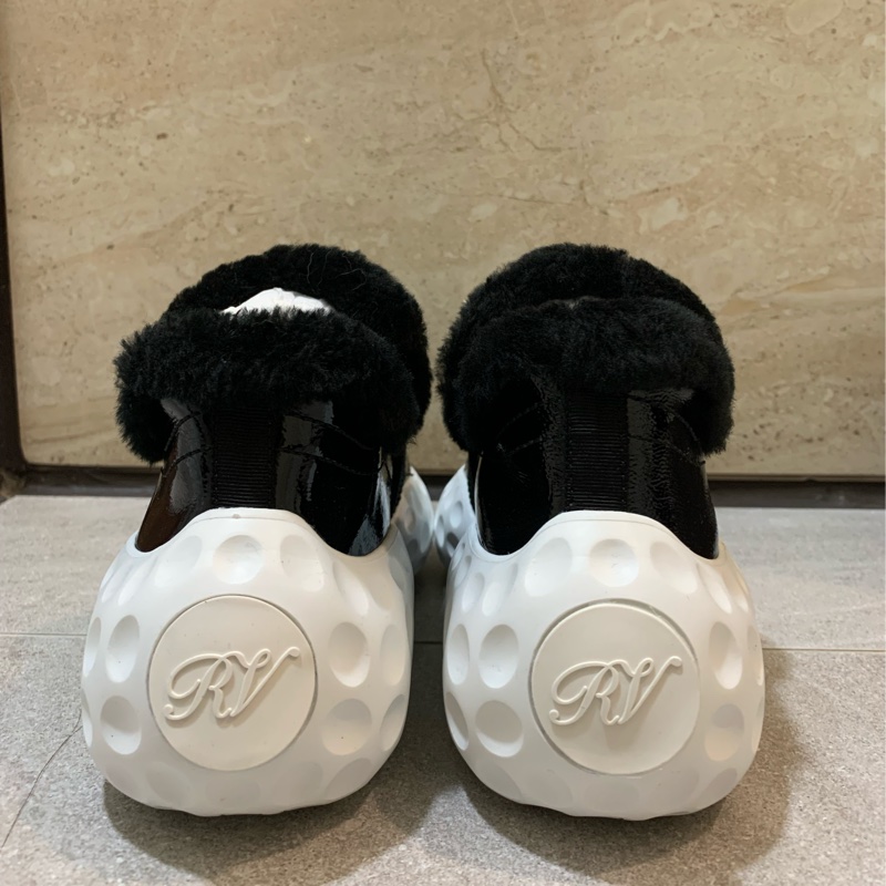 RV方鑽同款亮面黑白色老爹鞋-4