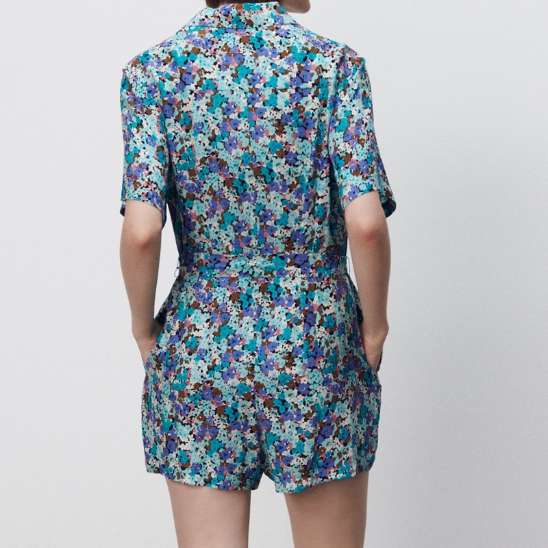 Zara 花花連身褲-1