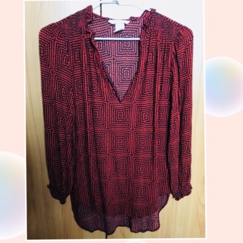 #H&M #瑞典帶回全新七分袖襯衫（size 38 100% viscose)-0