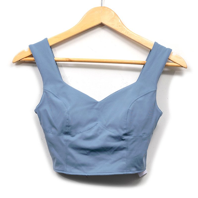 【王以甯 Ines 私服】WAVE SHINE 藍色桃心美波集中 Bra Top-0