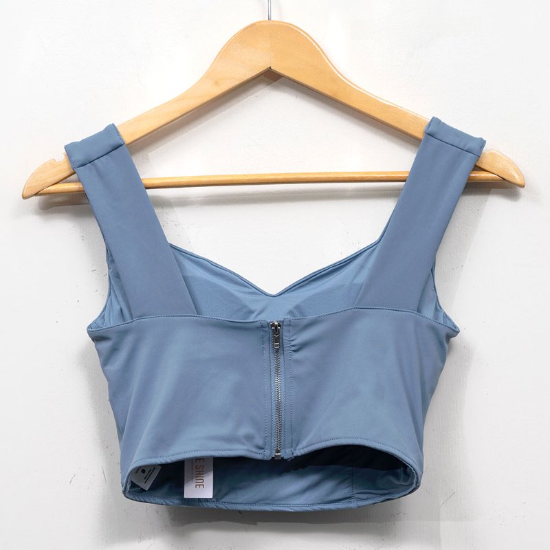 【王以甯 Ines 私服】WAVE SHINE 藍色桃心美波集中 Bra Top-4