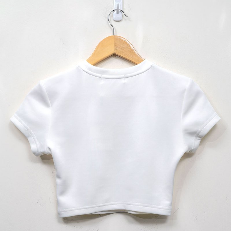 【王以甯 Ines 私服】Scrappy koko 白色短版上衣 + 鬆緊短褲-2