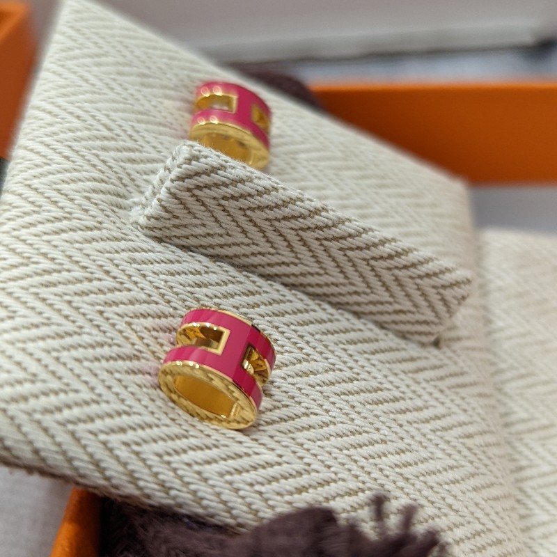 （全新）Hermes Mini Pop H 耳環 - 桃金-3