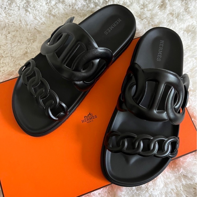 真品hermes新款豬鼻子二舅鞋38-0