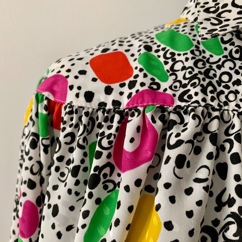 歐洲古著 義大利製 抽象印花 洋裝-7