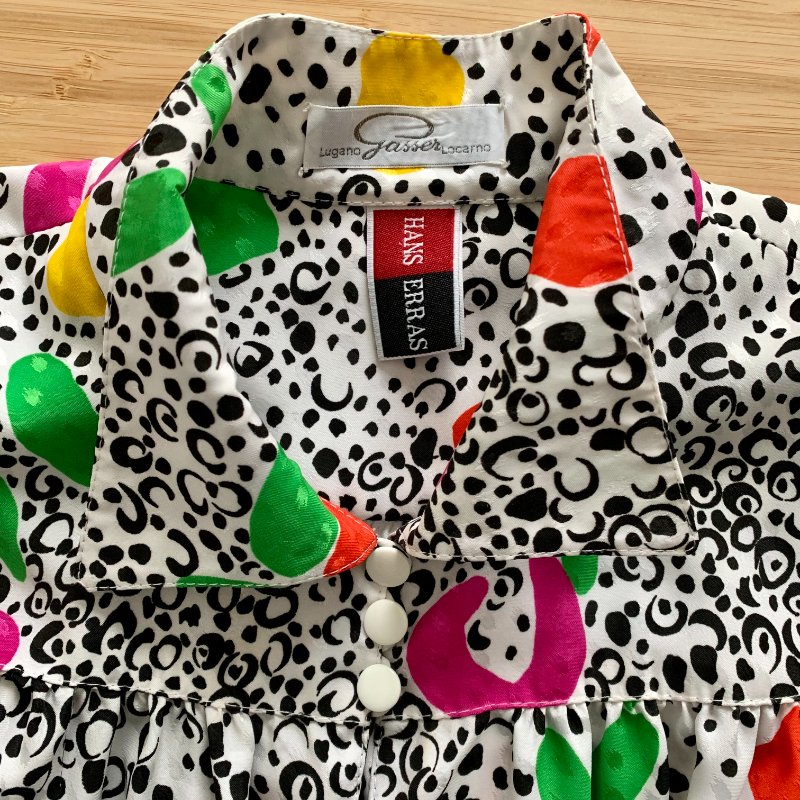 歐洲古著 義大利製 抽象印花 洋裝-8