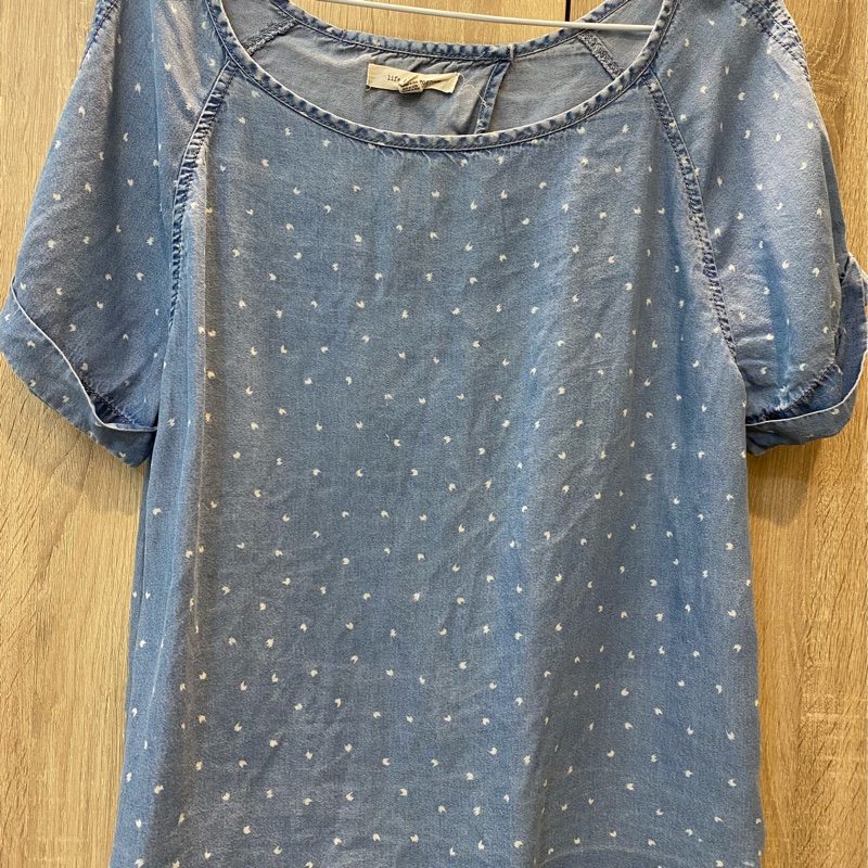 二手｜forever 21丹寧短袖上衣-美背又遮肚～M-0