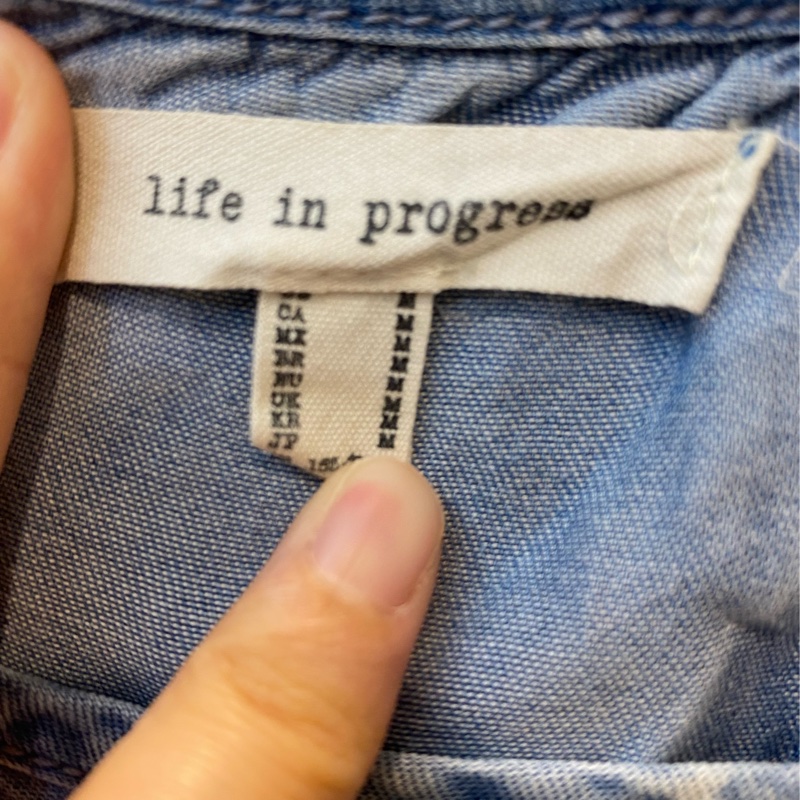 二手｜forever 21丹寧短袖上衣-美背又遮肚～M-1