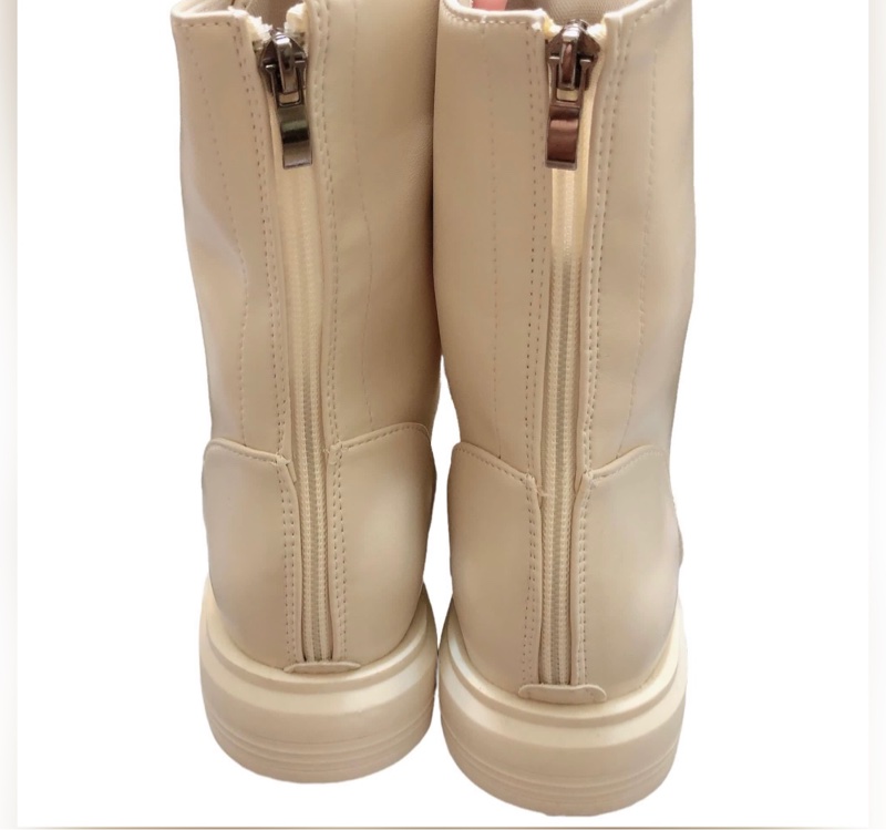 英倫風馬丁靴-奶油白-1