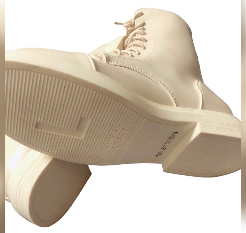 英倫風馬丁靴-奶油白-3