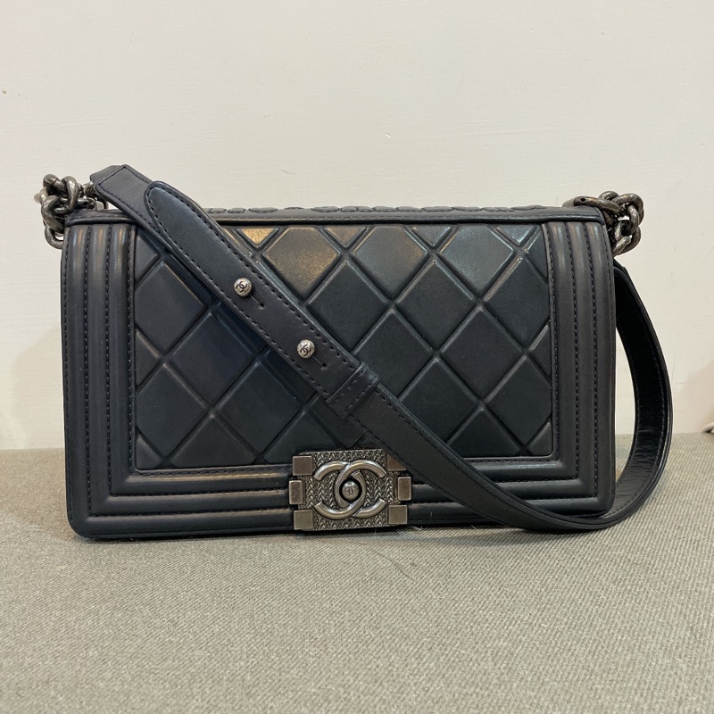 真品香奈兒經典包boy chanel 25公分限量Paris-Salzburg工坊系列-0