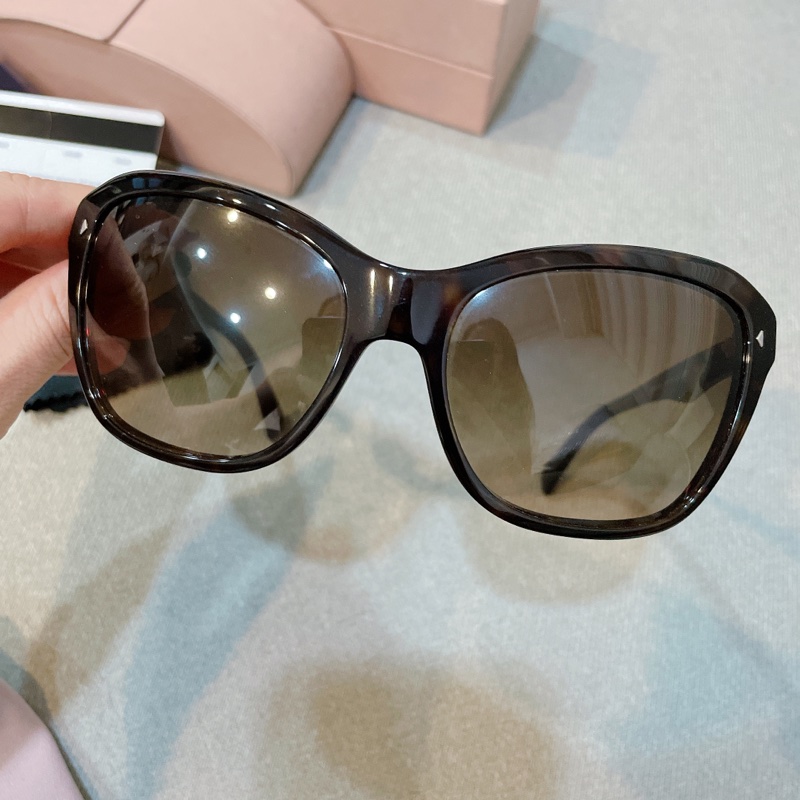 真品prada咖啡色玳瑁色時尚太陽眼鏡墨鏡-1