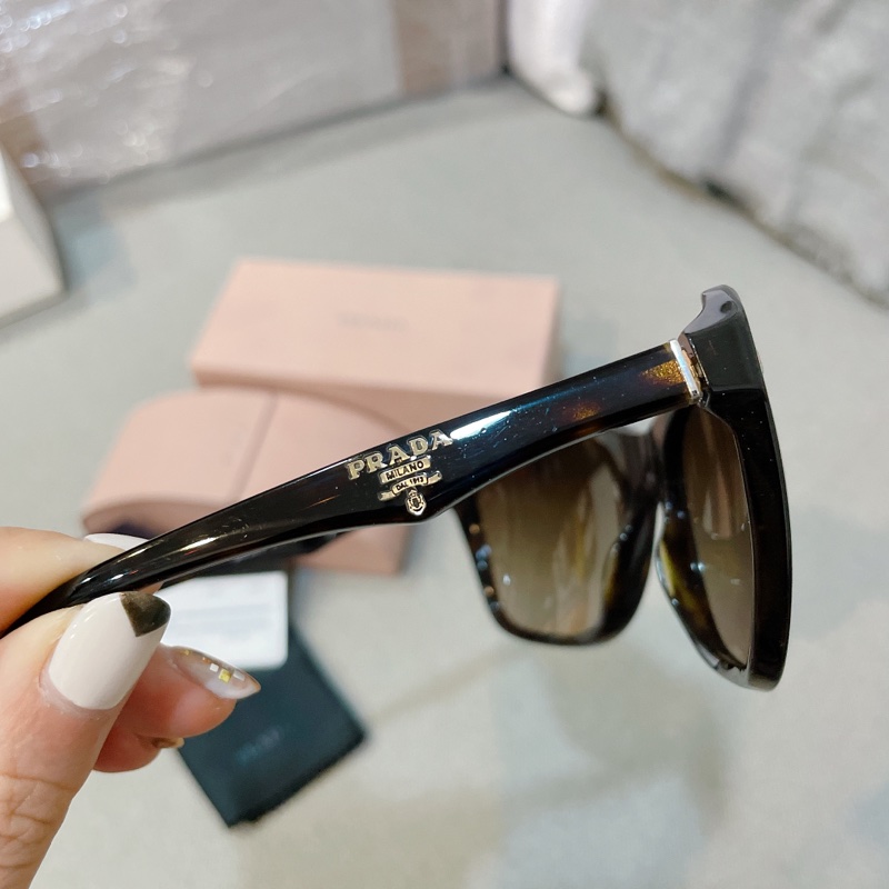 真品prada咖啡色玳瑁色時尚太陽眼鏡墨鏡-2