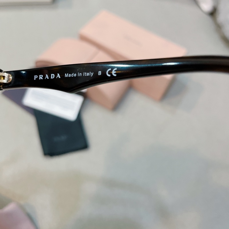 真品prada咖啡色玳瑁色時尚太陽眼鏡墨鏡-4