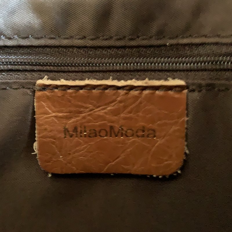 MILANO MODA 厚質牛皮鱷魚紋壓印手提包 側背包 硬挺大容量 真皮醫生包【壽司羊羊】二手包-6