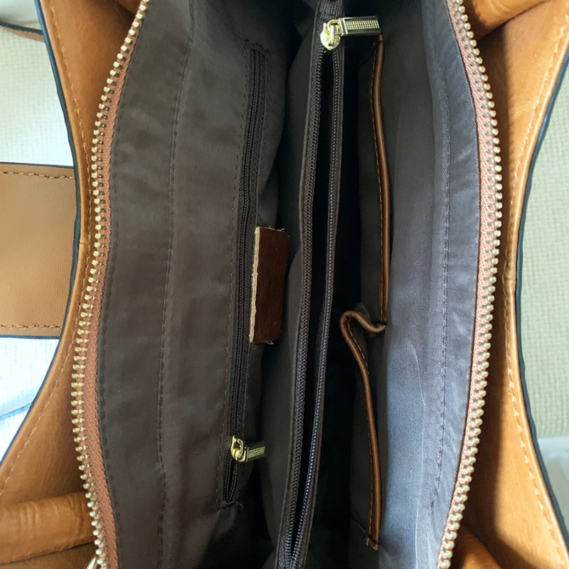 MILANO MODA 厚質牛皮鱷魚紋壓印手提包 側背包 硬挺大容量 真皮醫生包【壽司羊羊】二手包-7