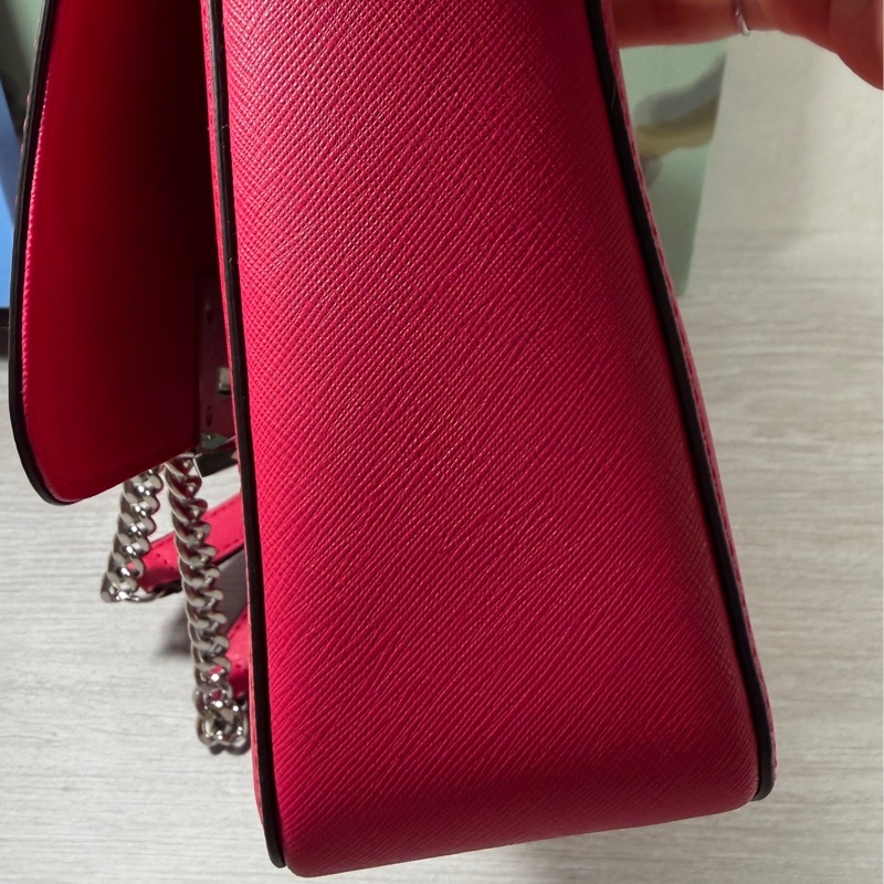 MICHAEL KORS TINA 花朵翻蓋鍊帶肩背/斜背包(中/覆盆莓粉)-2