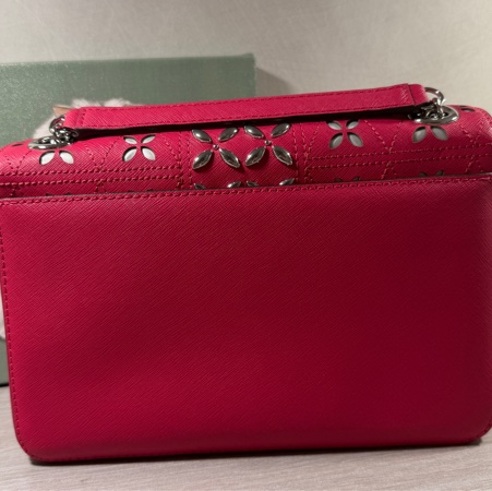 MICHAEL KORS TINA 花朵翻蓋鍊帶肩背/斜背包(中/覆盆莓粉)-8