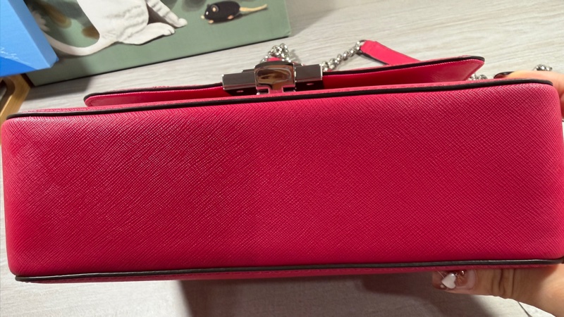 MICHAEL KORS TINA 花朵翻蓋鍊帶肩背/斜背包(中/覆盆莓粉)-9