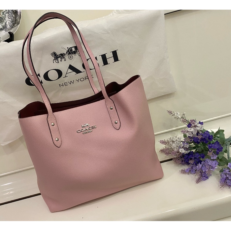 正品✨COACH 蔻馳大號托特包肩背包 櫻花粉🌸-0