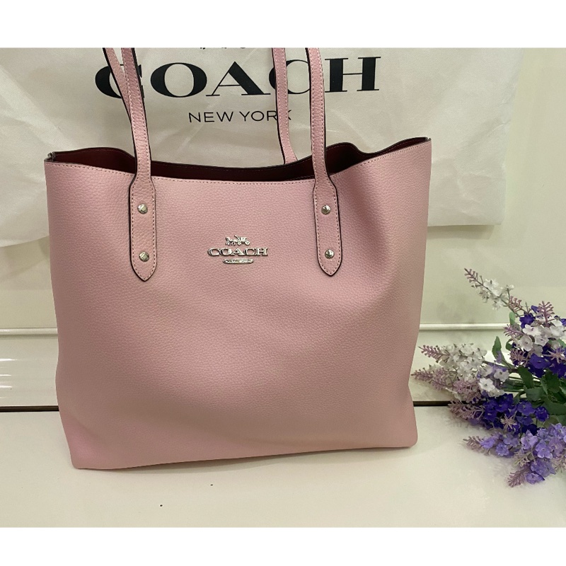 正品✨COACH 蔻馳大號托特包肩背包 櫻花粉🌸-1