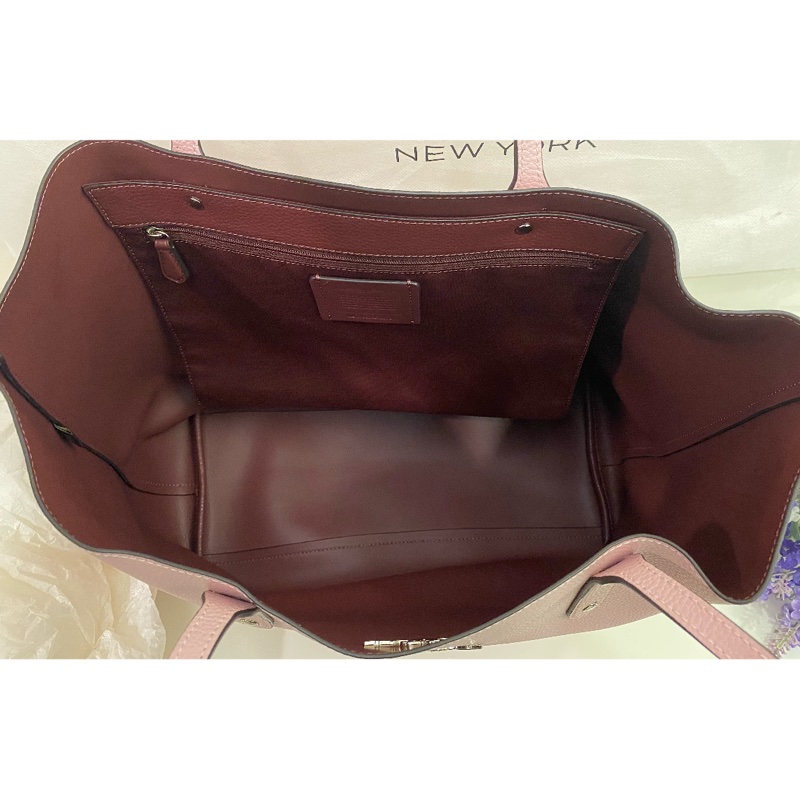 正品✨COACH 蔻馳大號托特包肩背包 櫻花粉🌸-3