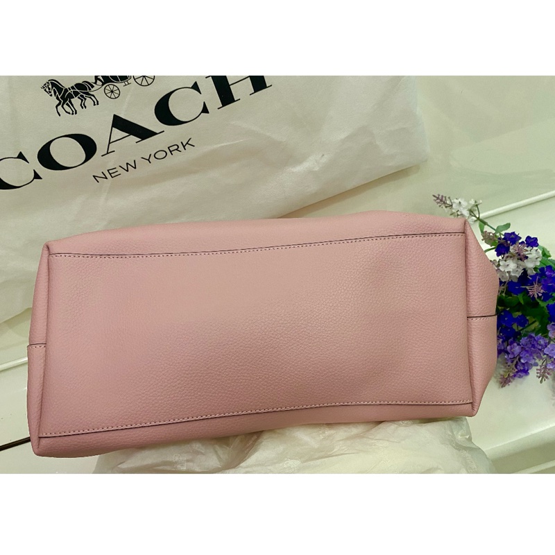 正品✨COACH 蔻馳大號托特包肩背包 櫻花粉🌸-5